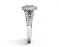 Round Cut Halo Diamond Engagement Ring Split Band with Four Claws Set Centre Stone - Platinum - DG & Co. Jewellery