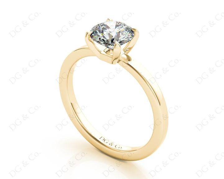 Round Cut Diamond Engagement Ring with Claw set centre stone - 18K Yellow - DG & Co. Jewellery