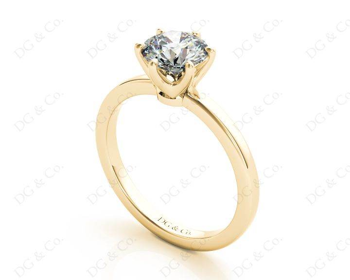 Round Cut Diamond Engagement Ring with Claw set centre stone - 18K Yellow - DG & Co. Jewellery