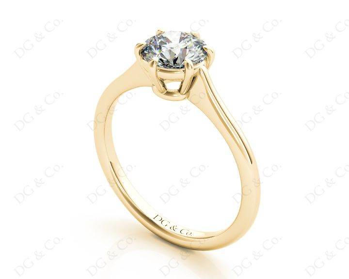 Round Cut Classic Six Claws Diamond Solitaire Ring - 18K Yellow - DG & Co. Jewellery