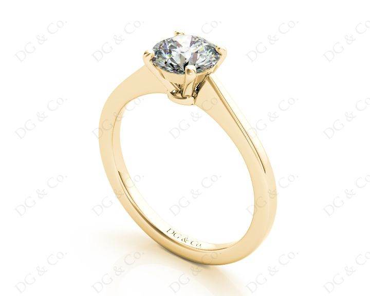 Round Cut Diamond Engagement Ring with Claw set centre stone - 18K Yellow - DG & Co. Jewellery