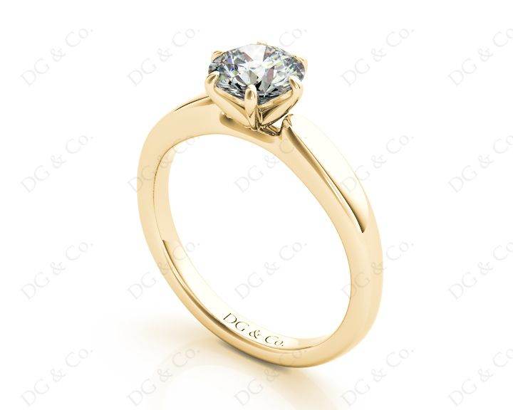 Round Cut Classic Six Claws Diamond Solitaire Ring - 18K Yellow - DG & Co. Jewellery