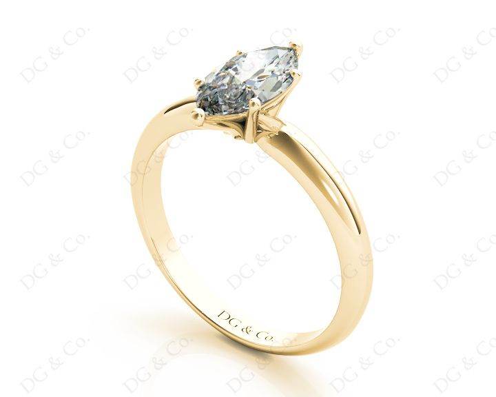 Marquise Cut Classic Six Claw Diamond Engagement Solitaire Ring - 18K Yellow - DG & Co. Jewellery