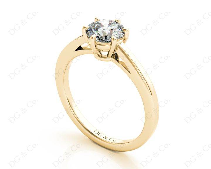 Round Cut Classic Six Claws Diamond Solitaire Ring - 18K Yellow - DG & Co. Jewellery