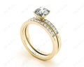 Diamond Wedding Set Rings Round Cut Diamond with Channel Share Prong Setting Side Stones in 18K Yellow Gold - DG & Co. Jewellery