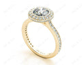 Vintage Style Round Cut Halo Diamond Ring with Bezel Set Centre Stone - 18K Yellow - DG & Co. Jewellery