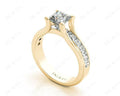 Princess Cut Diamond Engagement ring with four claws Channel Setting Side stones in 18K Yellow - DG & Co. Jewellery