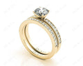 Round cut diamond wedding set rings with four claws setting in 18K Yellow - DG & Co. Jewellery