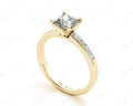 Princess Cut Diamond Engagement ring with four claws centre stone - 18K Yellow - DG & Co. Jewellery