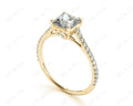 Princess Cut Four Claws Diamond Engagement Ring Pave Set Side Stones - 18K Yellow - DG & Co. Jewellery