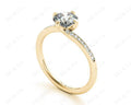 Round Cut Four Claws Prong set Twist Diamond Ring - 18K Yellow - DG & Co. Jewellery