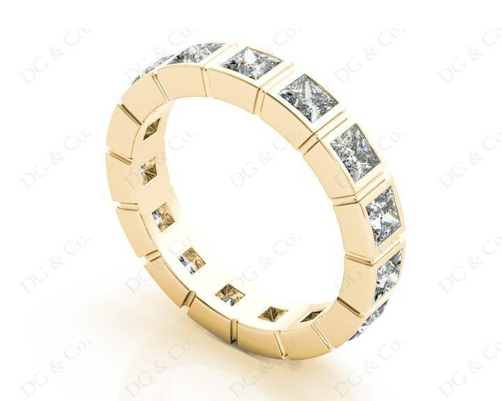 Princess Cut Bezel Set Diamond Eternity Wedding Ring - 18K Yellow - DG & Co. Jewellery