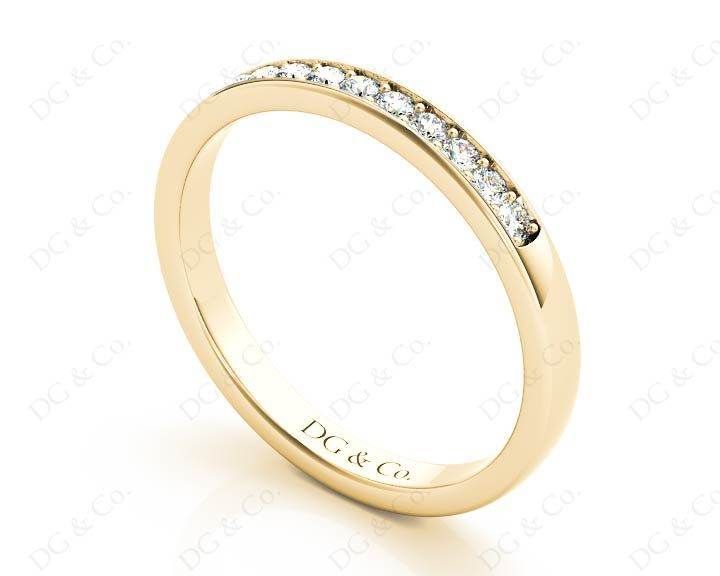 Wedding Diamond Ring with Grain Setting in 18K Yellow - DG & Co. Jewellery