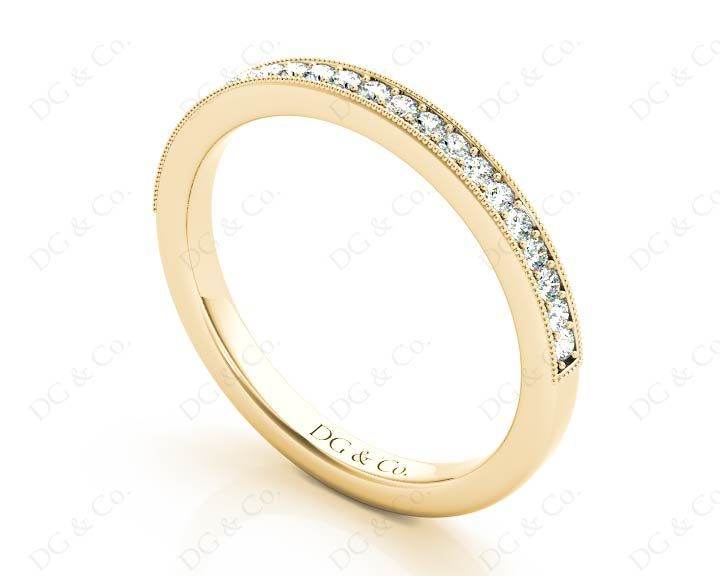Diamond Wedding Band with Milgrain Setting Stones - 18K Yellow - DG & Co. Jewellery