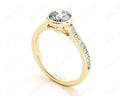 Round Cut Bezel Diamond Ring with Channel Set Side Stones - 18K Yellow - DG & Co. Jewellery
