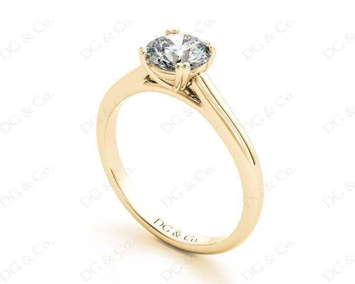 Round Cut Diamond Engagement Claw Set Solitaire Ring - 18K Yellow - DG & Co. Jewellery