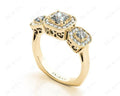 Princess Cut Trilogy Halo Diamond Engagement Ring - 18K Yellow - DG & Co. Jewellery