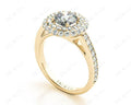 Round Cut Double Halo Diamond Engagement ring with claw set centre stone - 18K Yellow - DG & Co. Jewellery