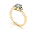 Radiant square cut three stone diamond ring claw set centre stone - 18K Yellow - DG & Co. Jewellery