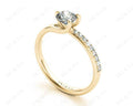 Cushion Cut Diamond Ring with Three Prong Set Centre Stone and Pave Set Side Stones - 18K Yellow - DG & Co. Jewellery