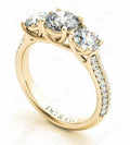 Round Cut Trilogy Diamond Engagement ring with claw set center stone - DG & Co. Jewellery