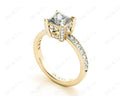 Princess Cut Diamond Engagement Ring with Claw set centre stone with Pave Set Prongs and Side Stones - 18K Yellow - DG & Co. Jewellery