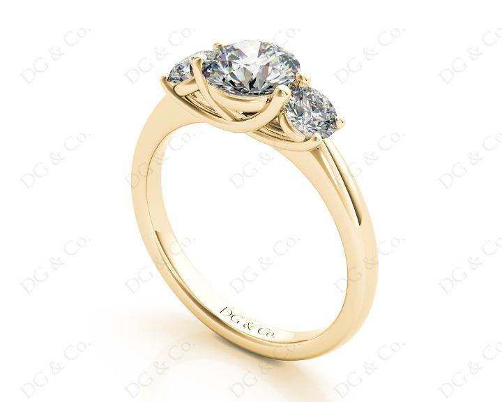 Trilogy Cross Over Four Claw Round Cut Diamond Ring Setting - 18K Yellow - DG & Co. Jewellery