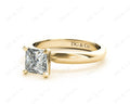 Princess Cut Classic Four Claw Diamond Solitaire Ring with Half Round Edge Shoulders - 18K Yellow - DG & Co. Jewellery