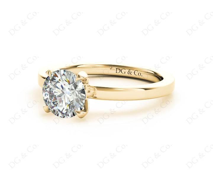 Round Cut Diamond Engagement Ring with Claw set centre stone - 18K Yellow - DG & Co. Jewellery