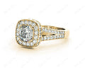 Cushion Cut Halo Ring with Milgrain claw set centre stone - 18K Yellow - DG & Co. Jewellery