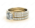 Princess cut diamond wedding set rings with four claws setting - 18K Yellow - DG & Co. Jewellery