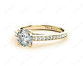 Round Cut Claw Set Diamond Ring with Share Prongs Set Side Stones - 18K Yellow - DG & Co. Jewellery