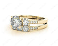 Round Cut Diamond trilogy wedding set rings with claw set side stone - 18K Yellow - DG & Co. Jewellery
