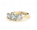 Round Cut Diamond Trilogy Cross Over Ring Setting - 18K Yellow - DG & Co. Jewellery