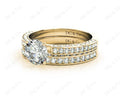 Engagement and Wedding Set Rings Round Cut Diamond with Pave Setting Side Stones in 18K Yellow - DG & Co. Jewellery