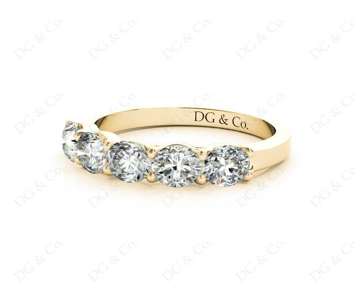 Diamond Wedding Band with Pave Setting Stones - 18K Yellow - DG & Co. Jewellery
