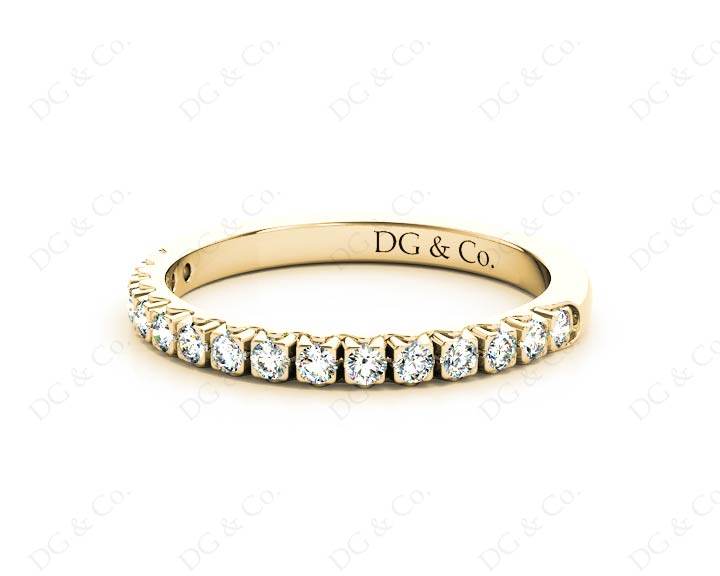 Diamond Wedding Band with Pave Setting Stones - 18K Yellow - DG & Co. Jewellery