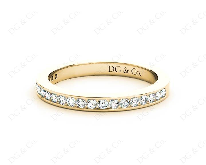Diamond Wedding Band with Channel Setting Stones in 18K Yellow - DG & Co. Jewellery