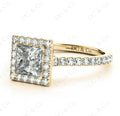 Princess Cut Halo Diamond Engagement Ring with Claw set centre stone - DG & Co. Jewellery