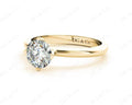 Solitaire Round Cut Four Claw Set Diamond Engagement Ring with Plain Band - 18K Yellow - DG & Co. Jewellery
