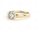 Round Cut Bezel Set Diamond Ring on a Plain Band. in 18K Yellow - DG & Co. Jewellery