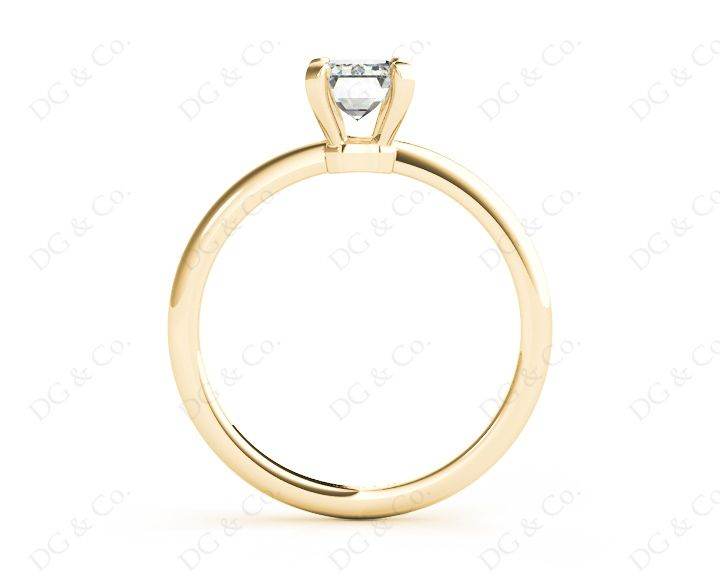 Emerald Cut Classic Four Claws Diamond Solitaire Ring - 18K Yellow - DG & Co. Jewellery