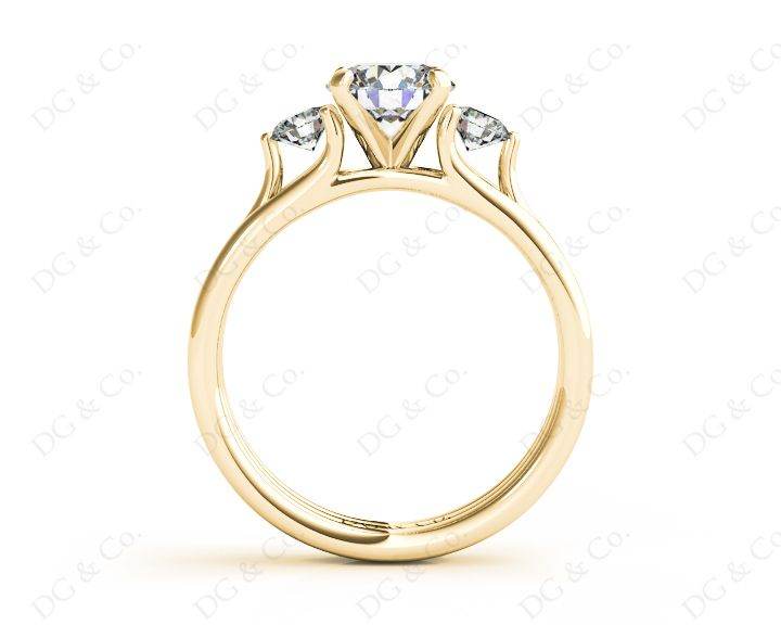 Round Cut Classic Trilogy Diamond Triple Setting Band - 18K Yellow - DG & Co. Jewellery