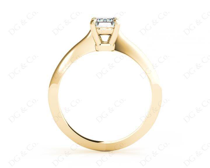 Emerald cut classic diamond solitaire engagement ring - 18K Yellow - DG & Co. Jewellery