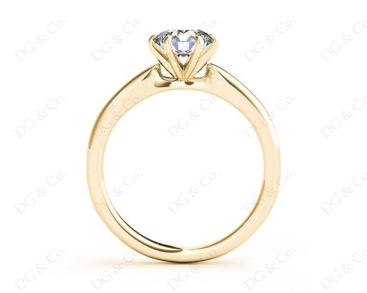 Round Cut Classic Six Claws Diamond Solitaire Ring - 18K Yellow - DG & Co. Jewellery