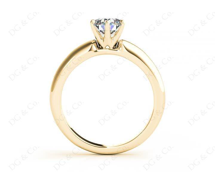 Round cut classic diamond solitaire ring with six claws setting - 18K Yellow - DG & Co. Jewellery