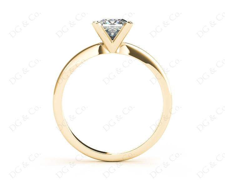 Princess Cut Diamond Engagement Ring with Claw set centre stone in 18K Yellow - DG & Co. Jewellery