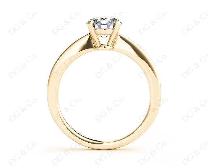 Unique Round Cut Classic Four Claws Diamond Solitaire Engagement Ring - 18K Yellow - DG & Co. Jewellery