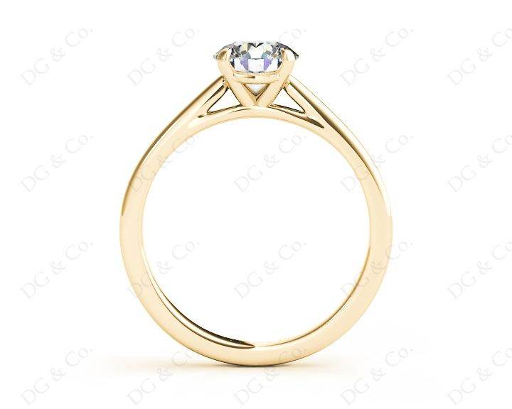 Round Brilliant Cut Solitaire Four Claws Diamond Ring in 18K Yellow - DG & Co. Jewellery