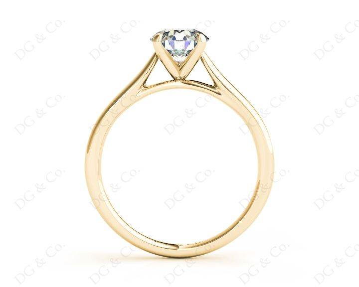 Round Cut Solitaire Four Claws Diamond Engagement Ring in 18K Yellow - DG & Co. Jewellery